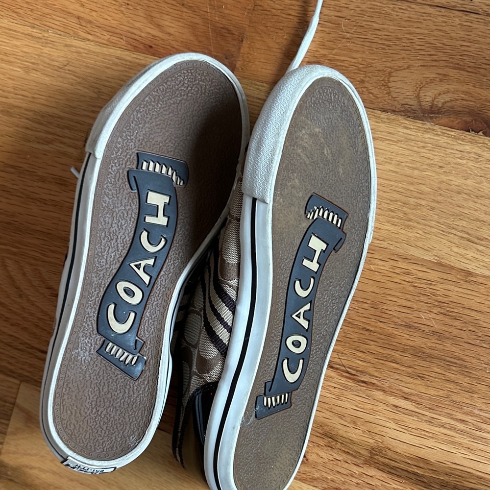 Coach Beige and Brown Patterned Sneakers - Picture 2 of 4